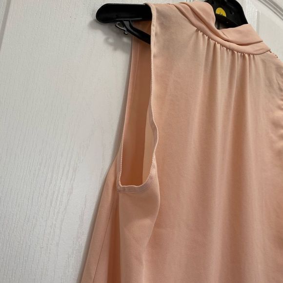 Wilfred Women's Shirt Top Sleeveless Sheer V-neck Button Up Hi-Low Peach Small - Picture 14 of 14
